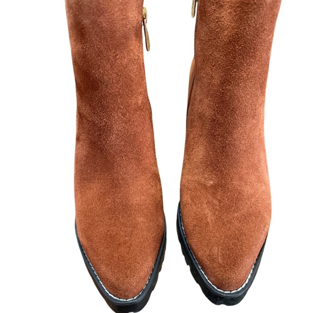 Franco Sarto Trent Women’s Ankle Boots Russet Brown Suede Leather Sz 7.5 WNWB - Picture 5 of 16